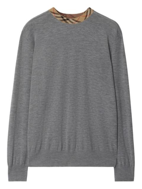 Burberry check-trim wool sweater