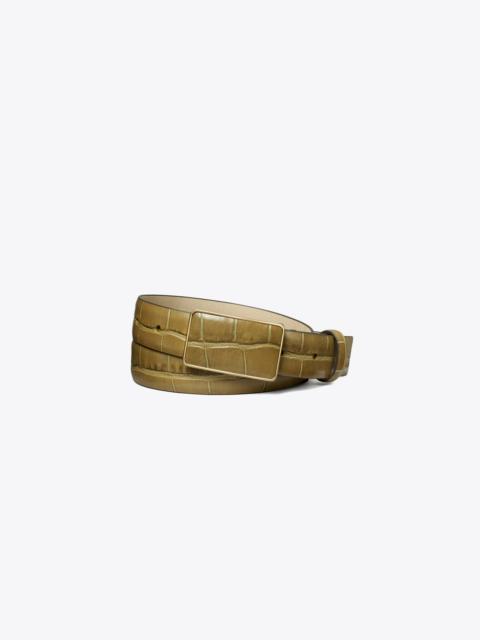 TORY BURCH Plate Croc-Embossed Belt