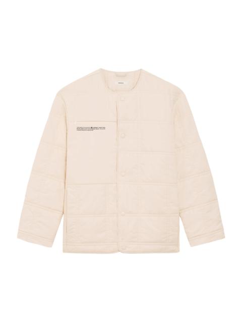 PANGAIA Mens Flower-Warmth Quilted Collarless Jacket - Sand