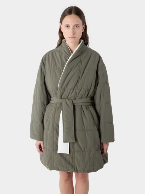 SUNNEI REVERSIBLE BLANKET COAT / white & military green