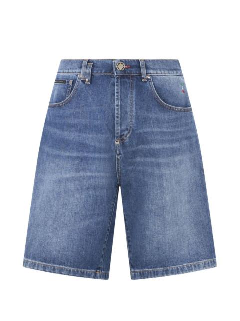 PHILIPP PLEIN Formentera stone-washed denim shorts