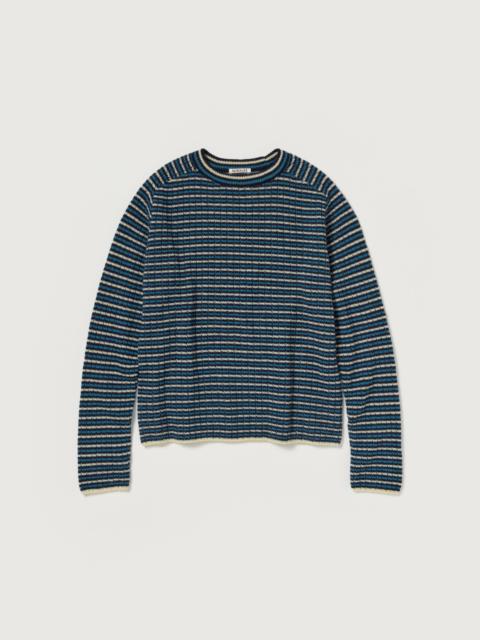 AURALEE SHETLAND WOOL CASHMERE RIB KNIT P/O