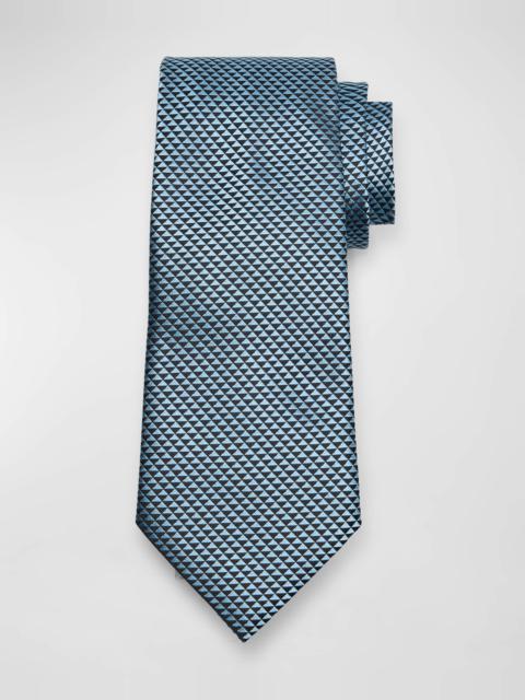 Men's Woven Triangle Silk Tie