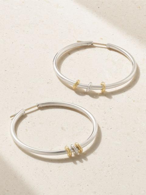 Spinelli Kilcollin Pegasus sterling silver and 18-karat gold hoop earrings Silver