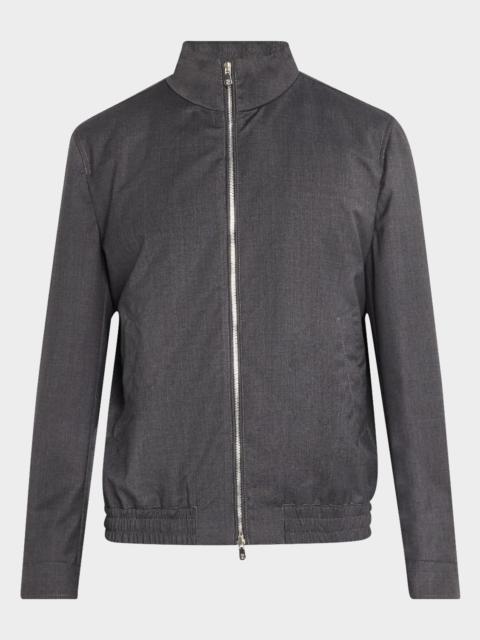 Brunello Cucinelli Men's Wool Full-Zip Blouson Jacket