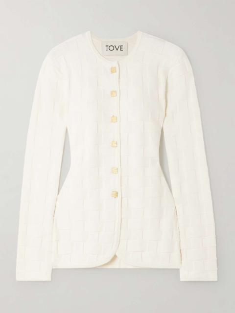 Uma checked jacquard-knit cardigan