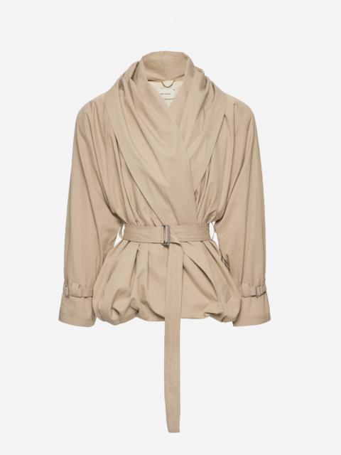 MAGDA BUTRYM Draped collar cotton jacket in beige