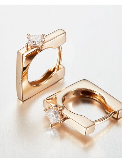 JENNY BIRD 14K Princess Cut Diamond Huggie Earrings