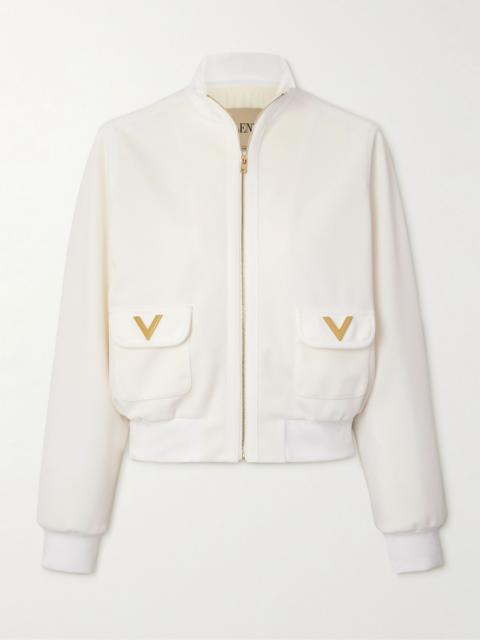 Valentino Embellished jersey jacket White