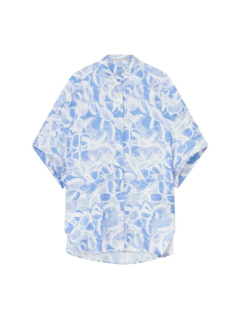 sunglasses-print silk shirt