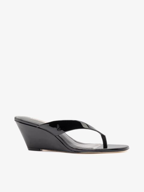 Larroudé Gaia Clear Thong Sandal Black Leather