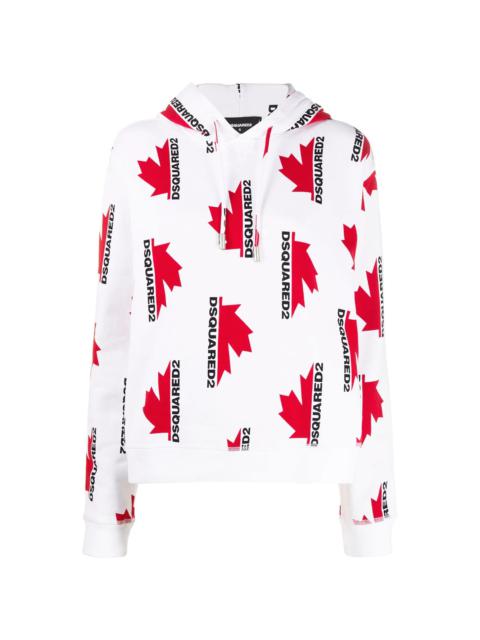 DSQUARED2 느슨한 적합 로고 인쇄 후드