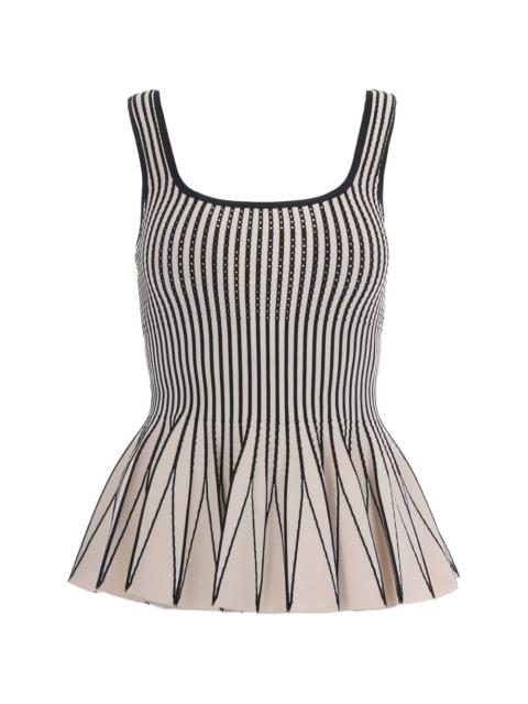 ELISABETTA FRANCHI pleated square neck top