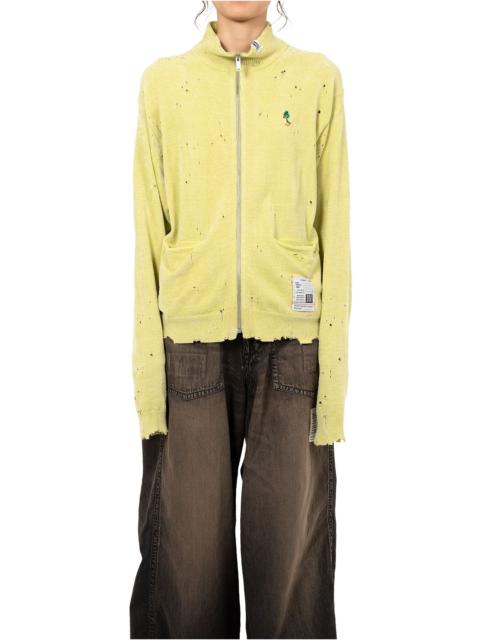 Maison MIHARAYASUHIRO Distressed High Neck Knit Cardigan