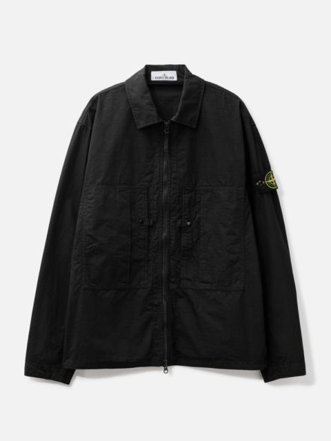 Stone Island MERCERISED ORGANIC COTTON RIPSTOP ZIP-UP OVERSHIRT