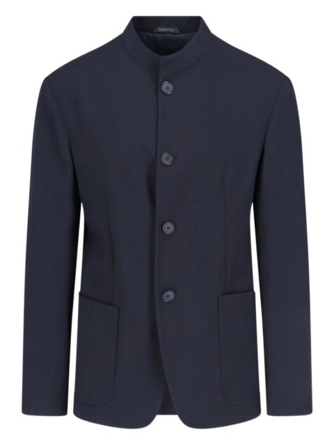 GIORGIO ARMANI mandarin-collar wool jacket