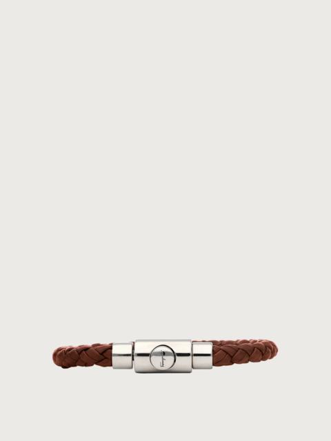 Braided leather bracelet - size 19