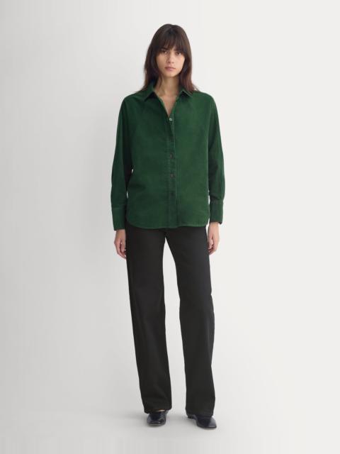 EVERLANE OVERSIZED RAGLAN SHIRT IN PINWALE CORDUROY - EDEN GREEN