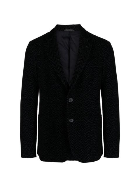 textured-finish notched-lapels blazer