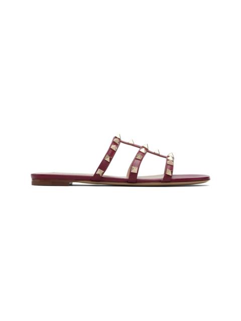 Valentino Red Rockstud Flat Slide Sandals