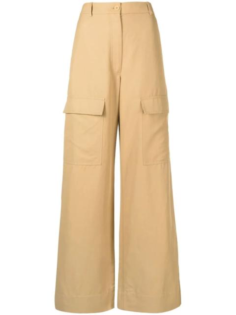 wide-leg flap-pocket trousers