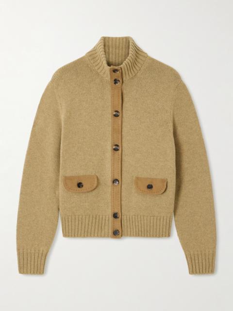 Loro Piana Parksville Suede-trimmed Cashmere Cardigan