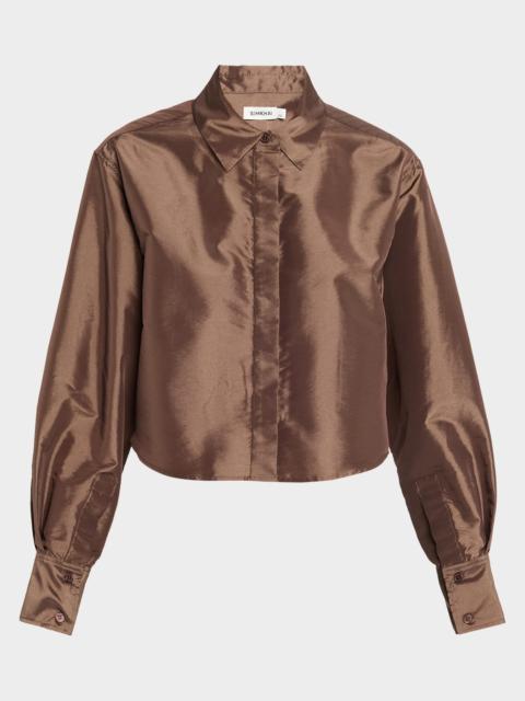 Renata Cropped Satin Blouse