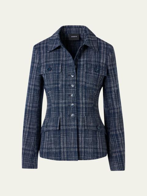 AKRIS Delia Buttoned Tweed Jacket