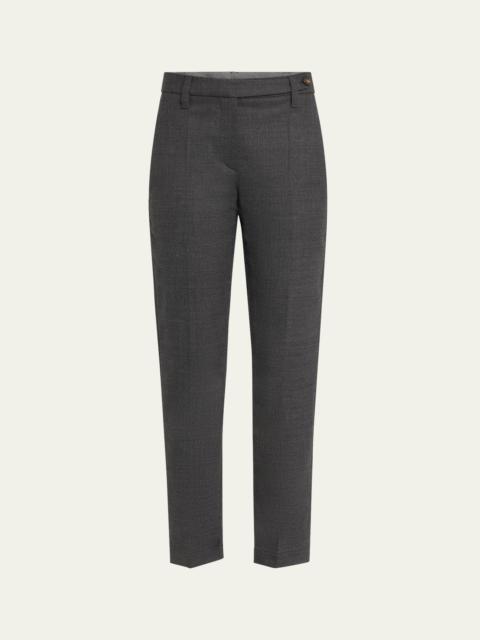 Monili Belt Loop Stretch Wool Trousers