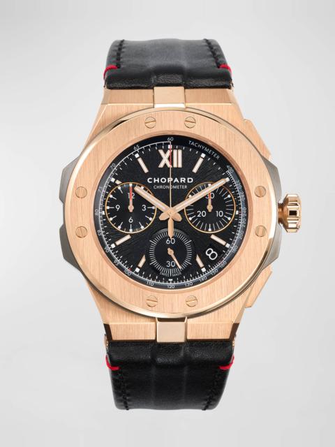 Chopard 44mm Alpine Eagle XL Chrono Watch with Leather Strap, Black