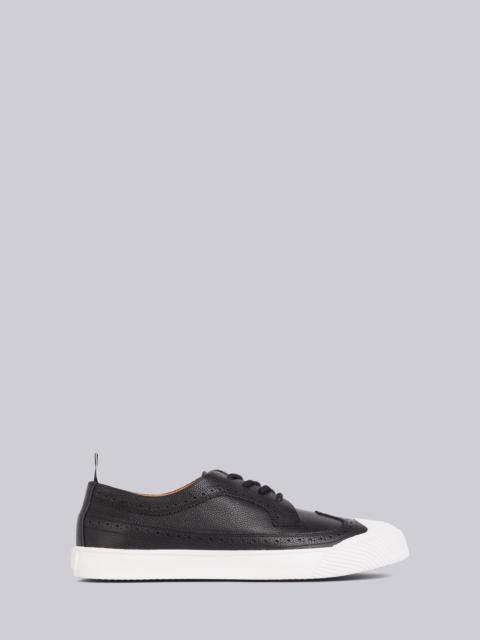 Thom Browne Black Pebbled Calfskin Longwing Brogue Trainer