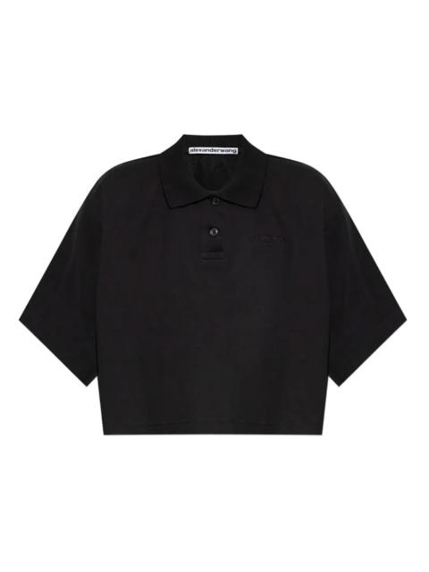 Alexander Wang Alexander Wang Ss Cropped Polo T-shirt Black