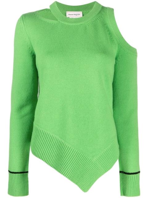 Alexander McQueen cold-shoulder wool jumper