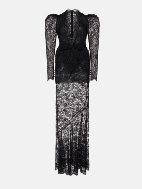 Alessandra Rich LACE DRESS WITH PEPLUM