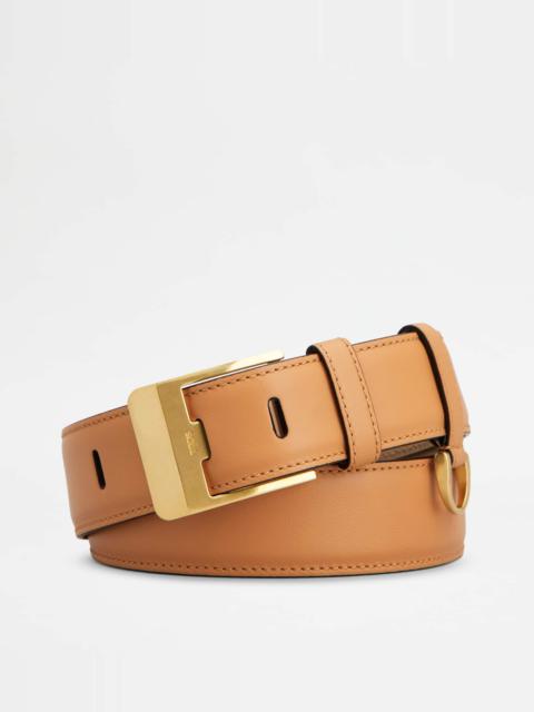 Tod's BELT IN LEATHER - BROWN