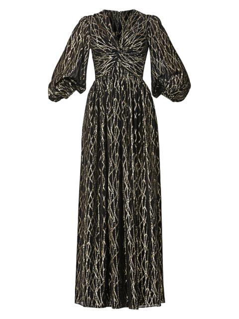 Shoshanna Women's Rosalie Metallic Maxi Dress - Jet Gold