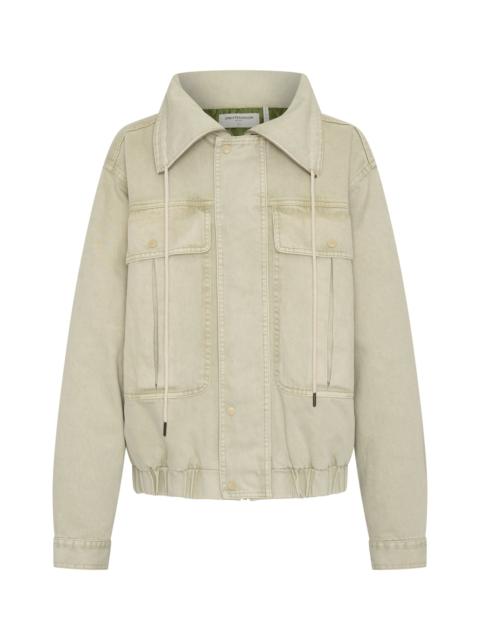ONE TEASPOON Denim Utility Puffer Jacket - Antique Stone