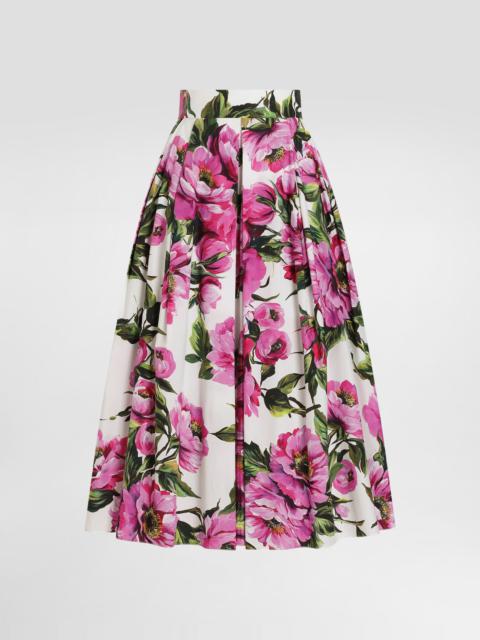 Dolce & Gabbana Peony-print cotton circle skirt