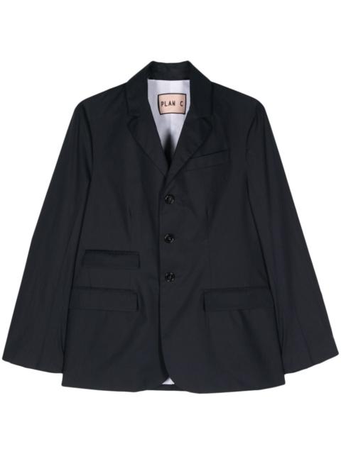 poplin single-breasted blazer