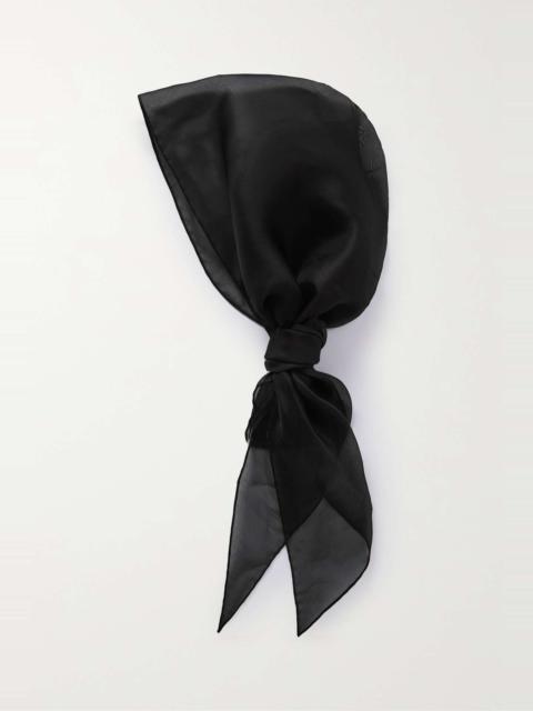 The Row Milette silk-organza head scarf