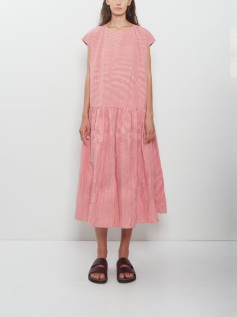 apuntob Gingham Check Cotton Dress — Raspberry