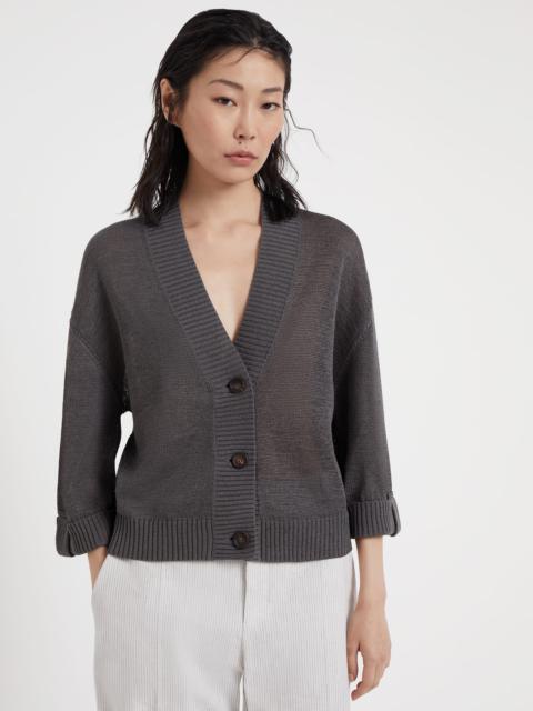 Cotton cardigan with shiny details