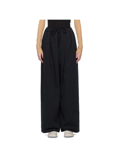 Black Gathered Trousers