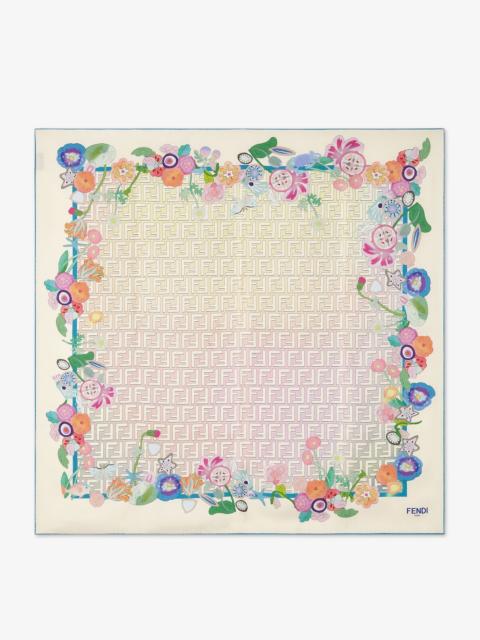 Fendi Future Fantastic Foulard Multicolor FF silk foulard