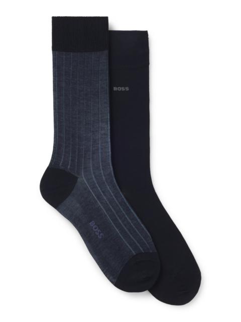 BOSS TWO-PACK OF VANISÉ RIB SOCKS IN A MERCERIZED COTTON BLEND