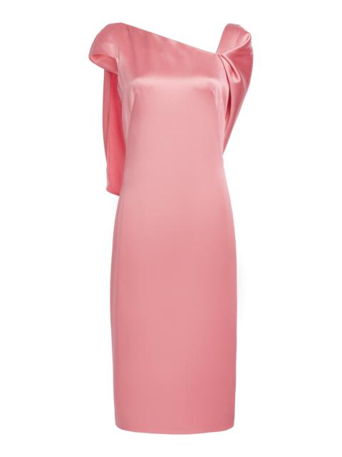 Givenchy Cape-Detailed Satin Midi Dress pink