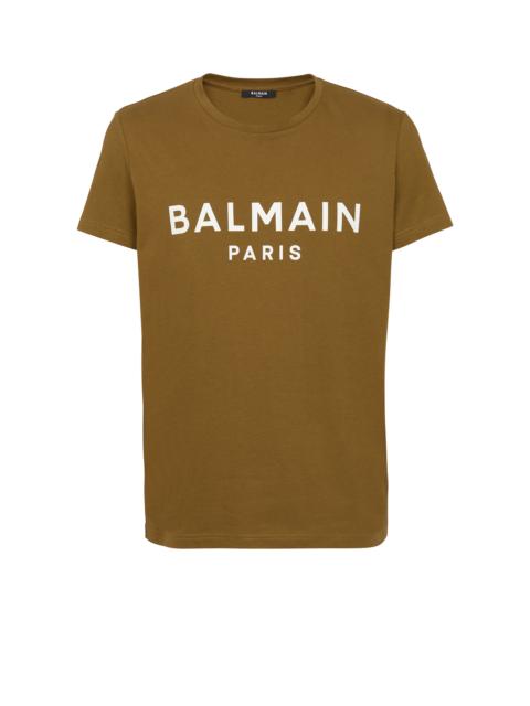 Eco-responsible cotton T-shirt with Balmain logo print