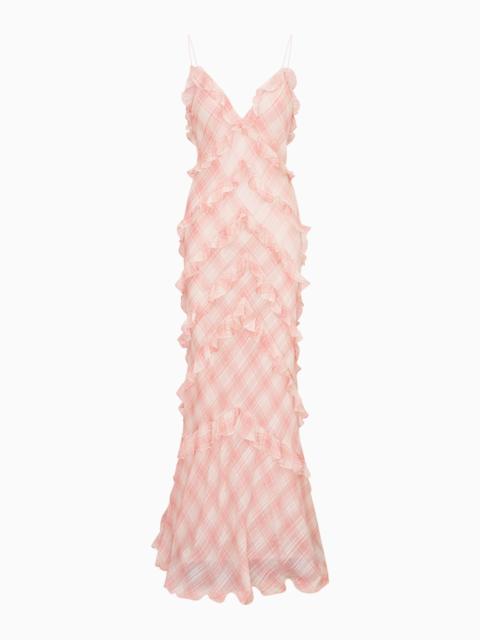 LoveShackFancy Ellietta Tartan Ruffle Maxi Dress