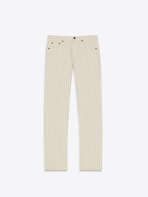 SAINT LAURENT relaxed-fit jeans in striped grey off-white denim
