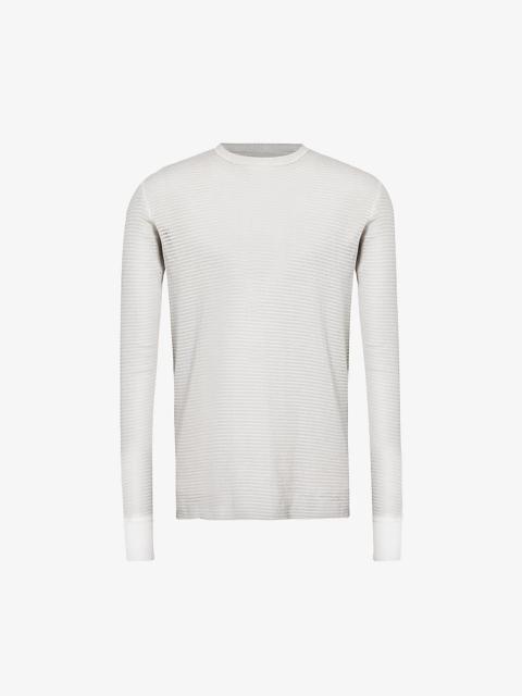 Exposed-seam raw-trim cotton knitted T-shirt